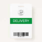 緑のシンプルミニマリスト配信パスIDバッジ バッジ (正面)