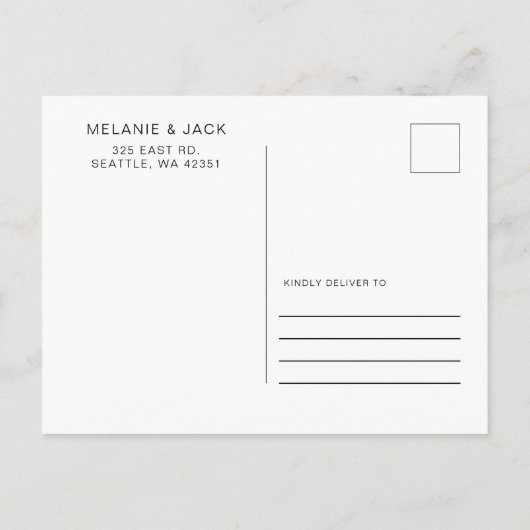 緑のシンプル書道が日付を保存 案内ポストカード (裏面)