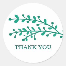 緑のシンプル紅葉ありがとう ラウンドシール