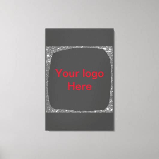 緑のシンプル輝きのグリッターあなたのロゴ番号を追加 キャンバスプリント (正面)