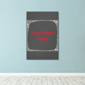 緑のシンプル輝きのグリッターあなたのロゴ番号を追加 キャンバスプリント (インサイチュ (ウッドフロア))