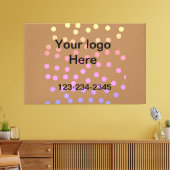 緑のシンプル輝きのグリッターあなたのロゴ番号を追加 キャンバスプリント (インサイチュ (リビング))