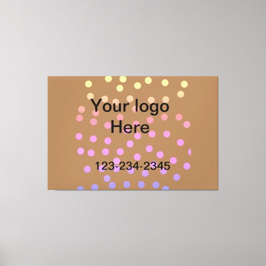 緑のシンプル輝きのグリッターあなたのロゴ番号を追加 キャンバスプリント (正面)