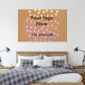 緑のシンプル輝きのグリッターあなたのロゴ番号を追加 キャンバスプリント (インサイチュ (寝室))