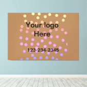 緑のシンプル輝きのグリッターあなたのロゴ番号を追加 キャンバスプリント (インサイチュ (ウッドフロア))