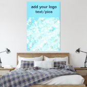 緑のシンプル輝きのグリッターあなたのロゴ番号を追加 キャンバスプリント (インサイチュ (寝室))