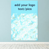 緑のシンプル輝きのグリッターあなたのロゴ番号を追加 キャンバスプリント (インサイチュ (ウッドフロア))