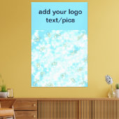 緑のシンプル輝きのグリッターあなたのロゴ番号を追加 キャンバスプリント (インサイチュ (リビング))