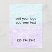 緑のシンプル輝きのグリッターあなたのロゴ番号を追加 ポストカード (正面)