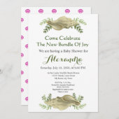 緑のシーシェルクリームシェルコースタルベイビーシャワー (正面/裏面)