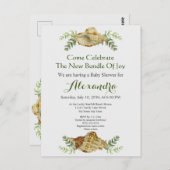 緑のシーシェルクリームシェルコースタルベイビーシャワー ポストカード (正面/裏面)