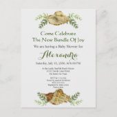 緑のシーシェルクリームシェルコースタルベイビーシャワー ポストカード (正面)