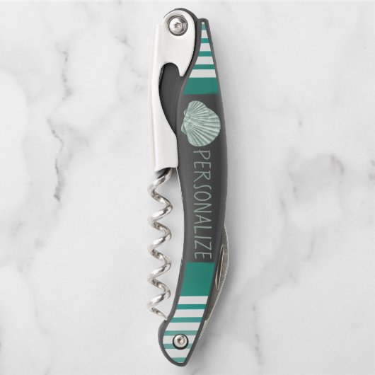 緑のシーシ航海のェルをカスタマイズ ソムリエナイフ (正面)