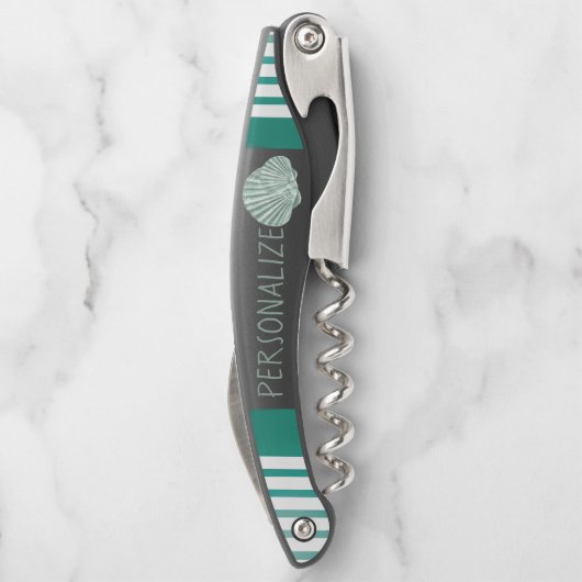 緑のシーシ航海のェルをカスタマイズ ソムリエナイフ (裏面)