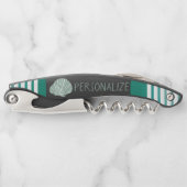 緑のシーシ航海のェルをカスタマイズ ソムリエナイフ (正面)