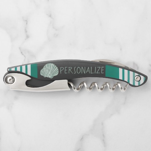 緑のシーシ航海のェルをカスタマイズ ソムリエナイフ (正面)