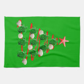 緑のシータートルズクリスマスツリー キッチンタオル (横)