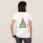 緑のシータートルズクリスマスツリー Tシャツ (裏面フル)