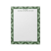 緑のジオメトリックプレイドカスタマイズ可能 ノートパッド (回転)