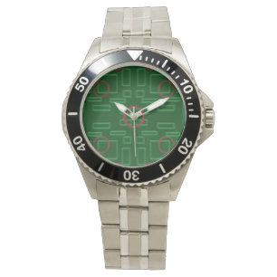 緑のジオメトリックボックスeWatch 腕時計