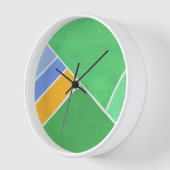 緑のジオメトリ 壁時計 (傾斜)