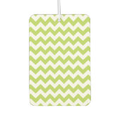緑のジグザグ、緑の山形、幾何学模様 カーエアーフレッシュナー (正面)