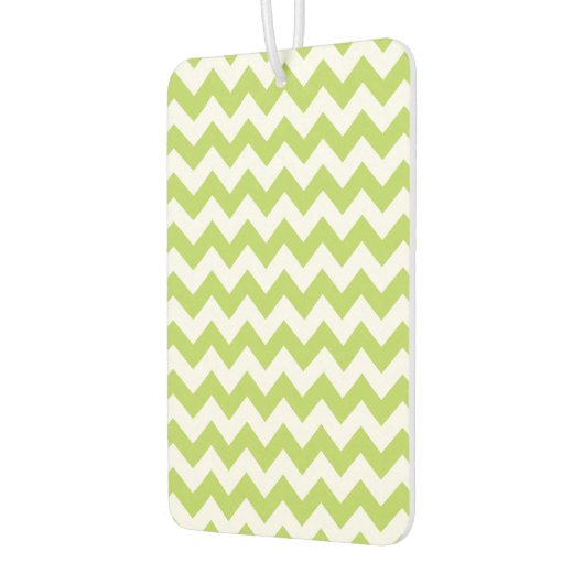 緑のジグザグ、緑の山形、幾何学模様 カーエアーフレッシュナー (左)