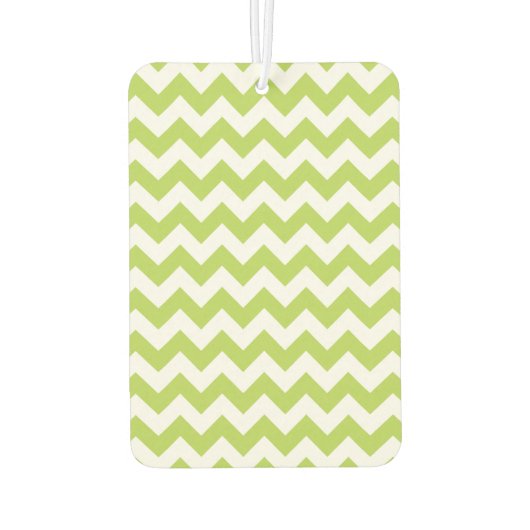 緑のジグザグ、緑の山形、幾何学模様 カーエアーフレッシュナー (裏面)
