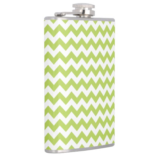 緑のジグザグ、緑の山形、幾何学模様 フラスク (右)