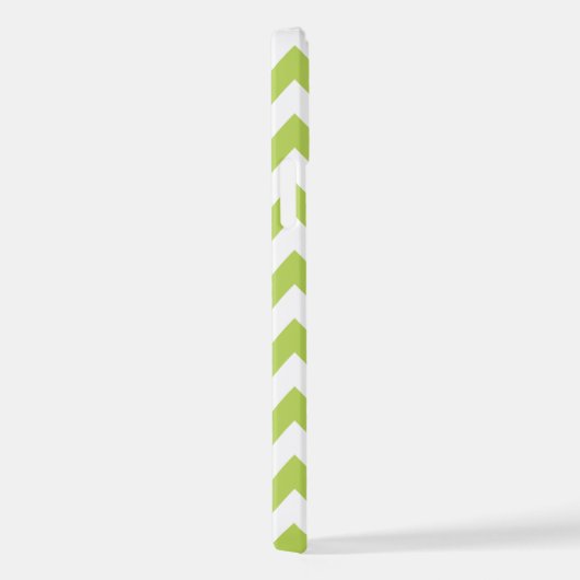 緑のジグザグ、緑の山形、幾何学模様 iPhoneケース (右側面)