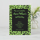 緑のジャガーのプリントの女の子の招待状 招待状 (スタンド正面)