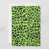 緑のジャガーのプリントの女の子の招待状 招待状 (裏面)