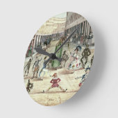 緑のジャック、キーのメーデーのお祝い ラウンド壁時計 (傾斜)