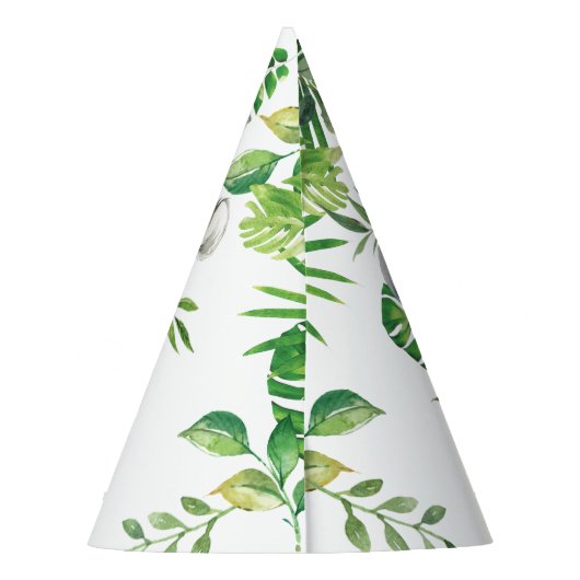 緑のジャングルアニマルズサファリ1stバースデーコーン パーティーハット (裏面)
