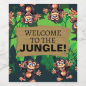 緑のジャングルアニマルズサファリ ワインラベル (シングルラベル)