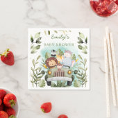 緑のジャングルサファリワイルドアニマルベビシャワー スタンダードカクテルナプキン (インサイチュ)