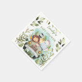 緑のジャングルサファリワイルドアニマルベビシャワー スタンダードカクテルナプキン (角)