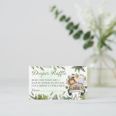 緑のジャングルサファリ野生動物おむつラッフル エンクロージャーカード (スタンド正面)