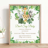 緑のジャングル動物のシャワーはベビーゲームを言わない ポスター