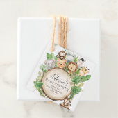 緑のジャングル動物の赤ちゃんシャワーありがとう フェイバータグ (インサイチュ)