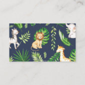 緑のジャングル動物の赤ちゃんシャワーベビー エンクロージャーカード (裏面)