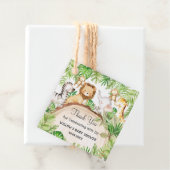 緑のジャングル動物ベビーシャワー1st誕生日 フェイバータグ (インサイチュ)