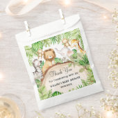 緑のジャングル動物ベビーシャワー1st誕生日 フェイバーバッグ (クリップ留めされた状態)