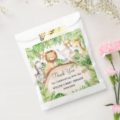 緑のジャングル動物ベビーシャワー1st誕生日 フェイバーバッグ (封をした状態)