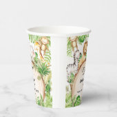 緑のジャングル動物ベビーシャワー1st誕生日 紙コップ (右)