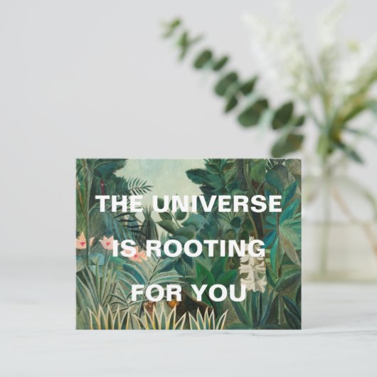 緑のジャングル絵画の宇宙が活発化している ポストカード (スタンド正面)