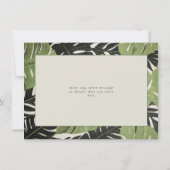 緑のジャングル葉のが日付カードを保存 セーブザデート (裏面)