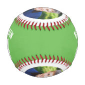 緑のジャージーの番号と写真 野球ボール (裏面)