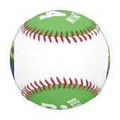 緑のジャージーの番号と写真 野球ボール (正面)