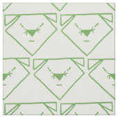 緑のジーンズの日本製アニメ犬のパターン（の模様が）あるな生地 ファブリック (見本)